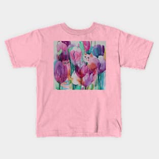 floral cats Kids T-Shirt